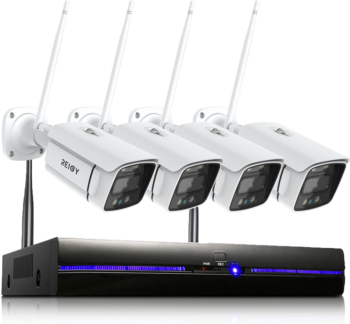 REIGY 3MP WiFi Security Camera System with Floodlight Features