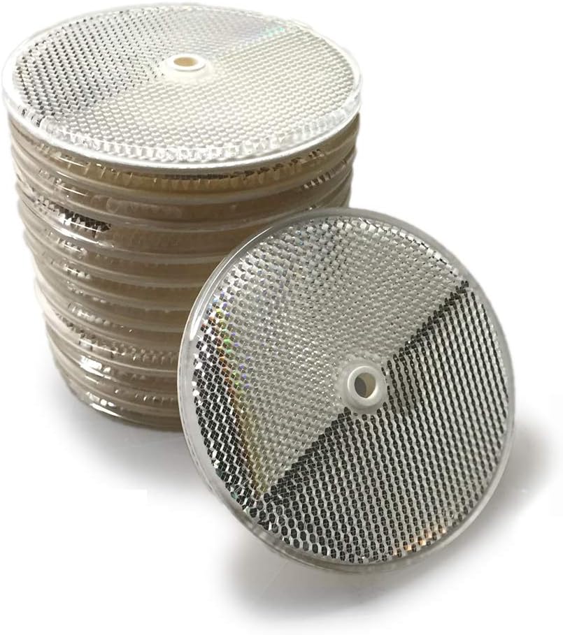 25 Pack of High Intensity White Reflector Buttons for Safety