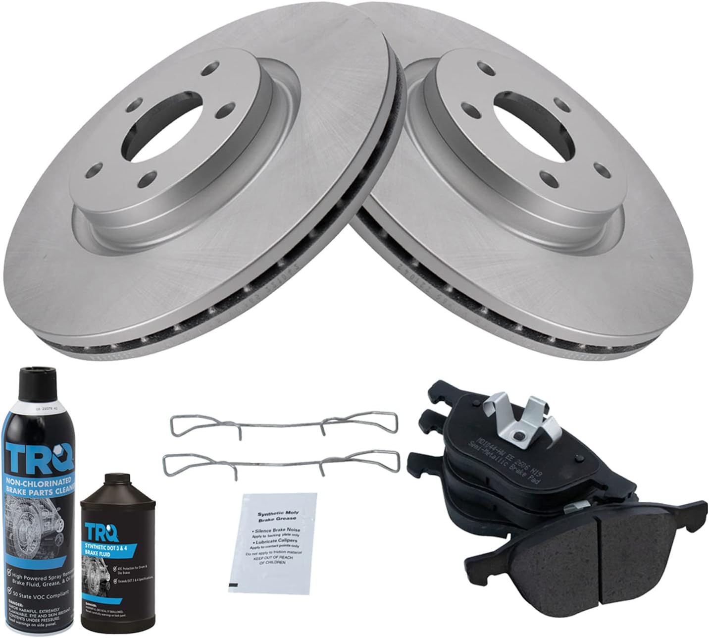 TRQ Front Metallic Brake Pad & Coated Rotor Kit for C30 C70