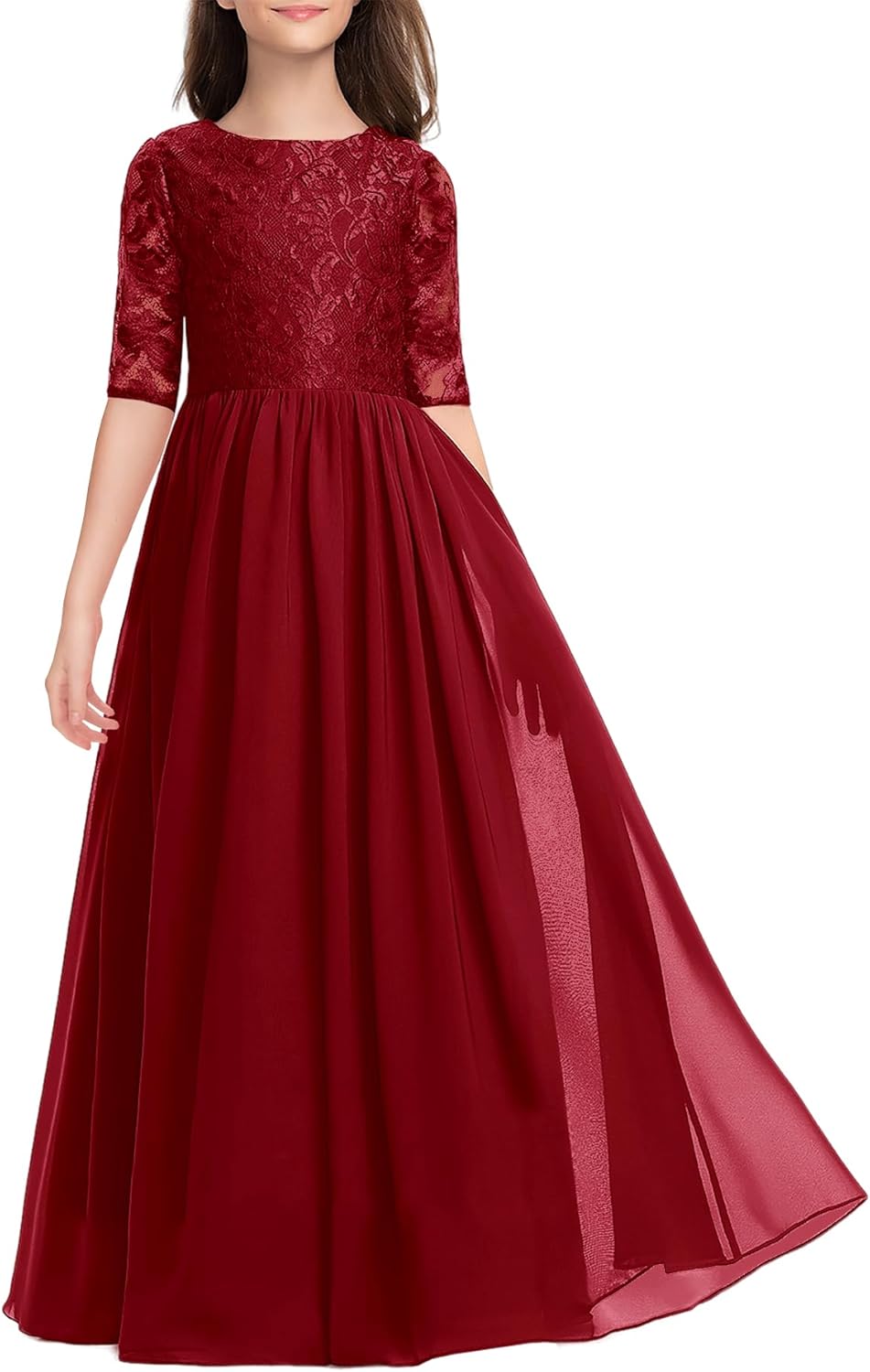 Elegant Vintage Lace Flower Girls Dress for Special Occasions