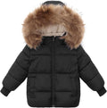 Toddler Hooded Puffer Jacket with Fur Collar - Warm Winter Coat