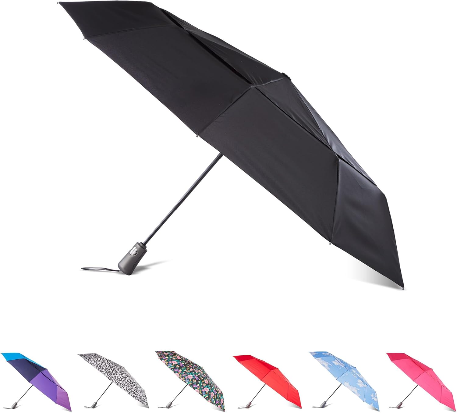 totes Ultimate Folding Umbrella with Auto Open Close Features