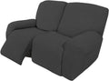 Easy-Going 6 Piece Recliner Loveseat Stretch Slipcover - Soft Dark