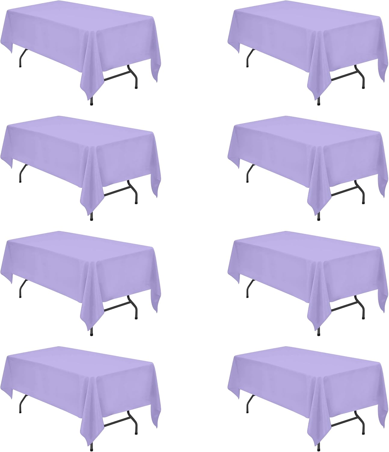 Lavender Tablecloths for 6 Foot Rectangle Tables - 8 Pack