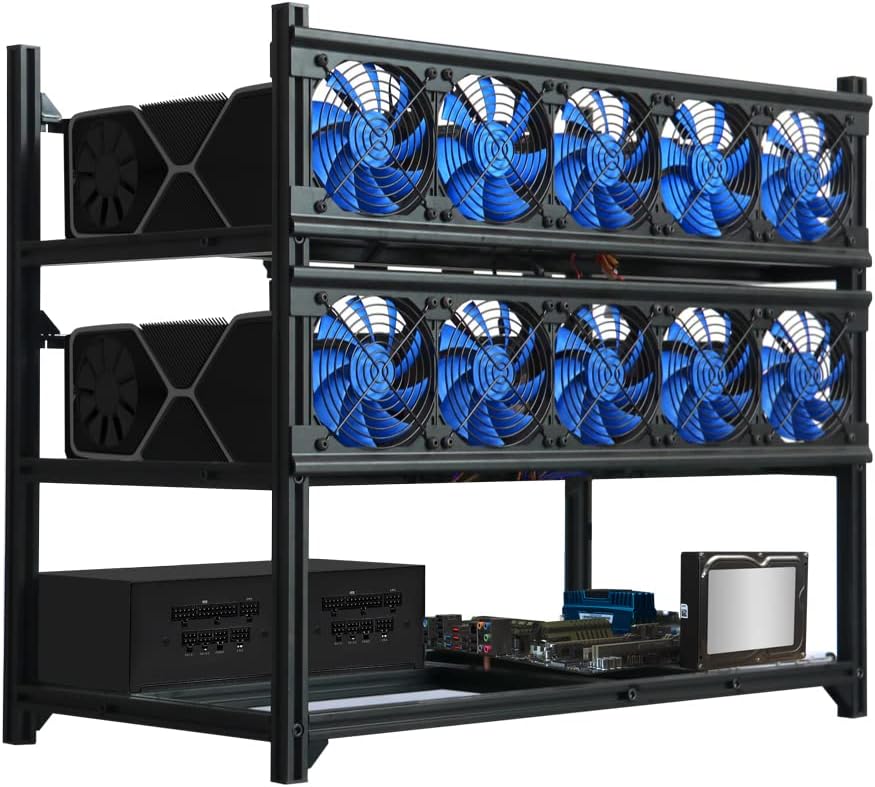 Kingwin Miner Rig Case Frame for 12 GPUs - Premium Aluminum Design