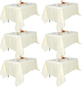 70x120 in Warm Ivory Tablecloth 6 Pack - Reusable Polyester Covers