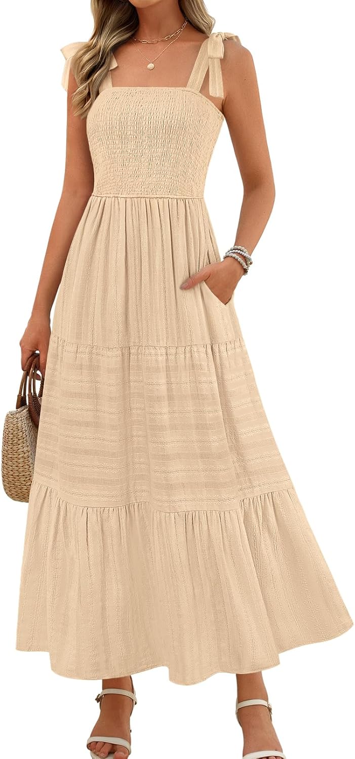 Stylish Women's Summer Boho Maxi Dress for Beach Vacations