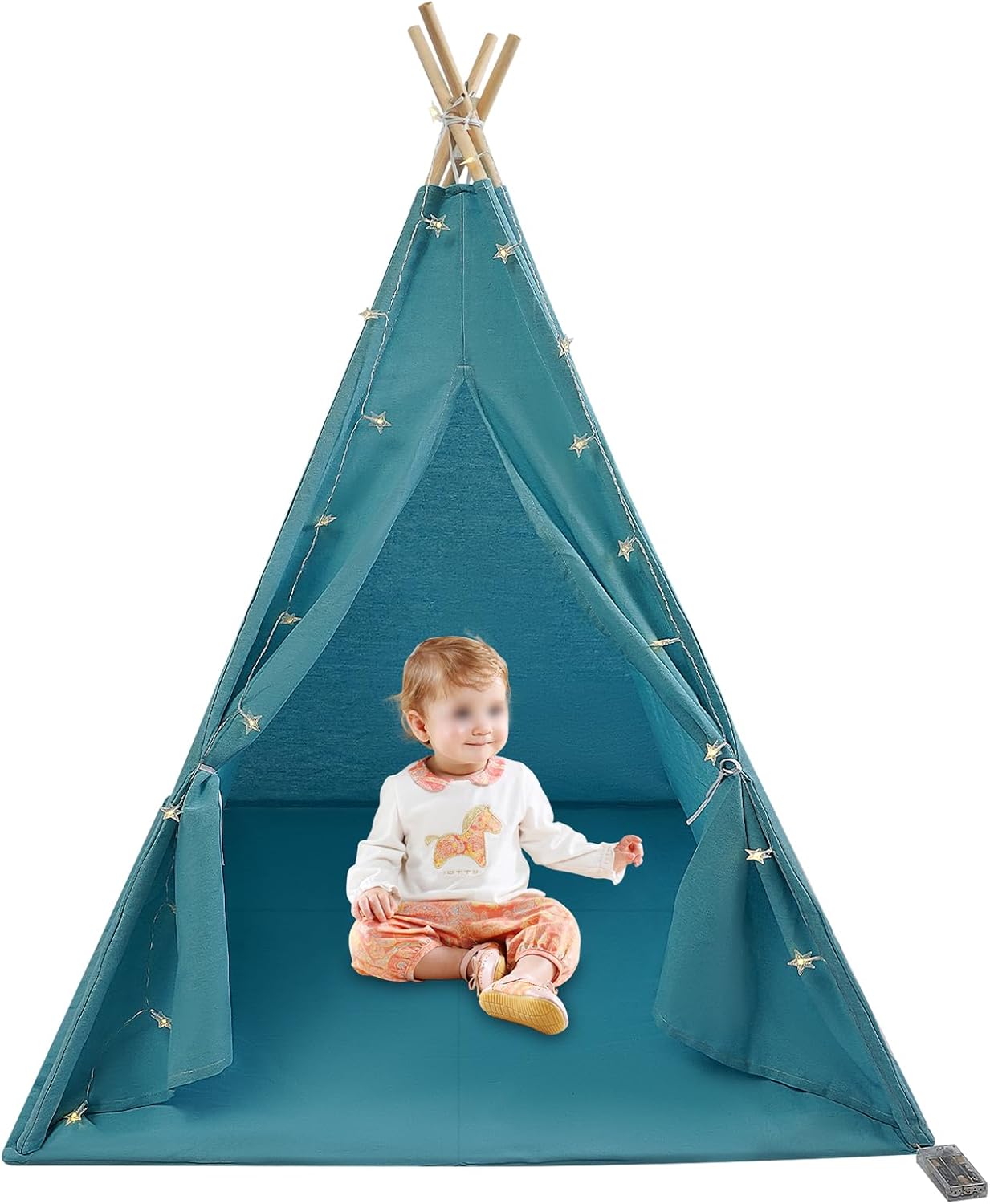 Kids Teepee Tent with Star Lights - Cozy Play Space