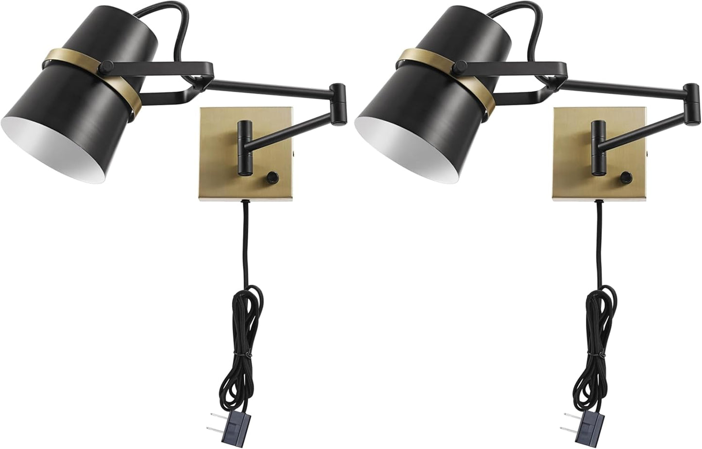GLOBE Electric 1-Light Plug-in or Hardwire Swing Arm Sconce