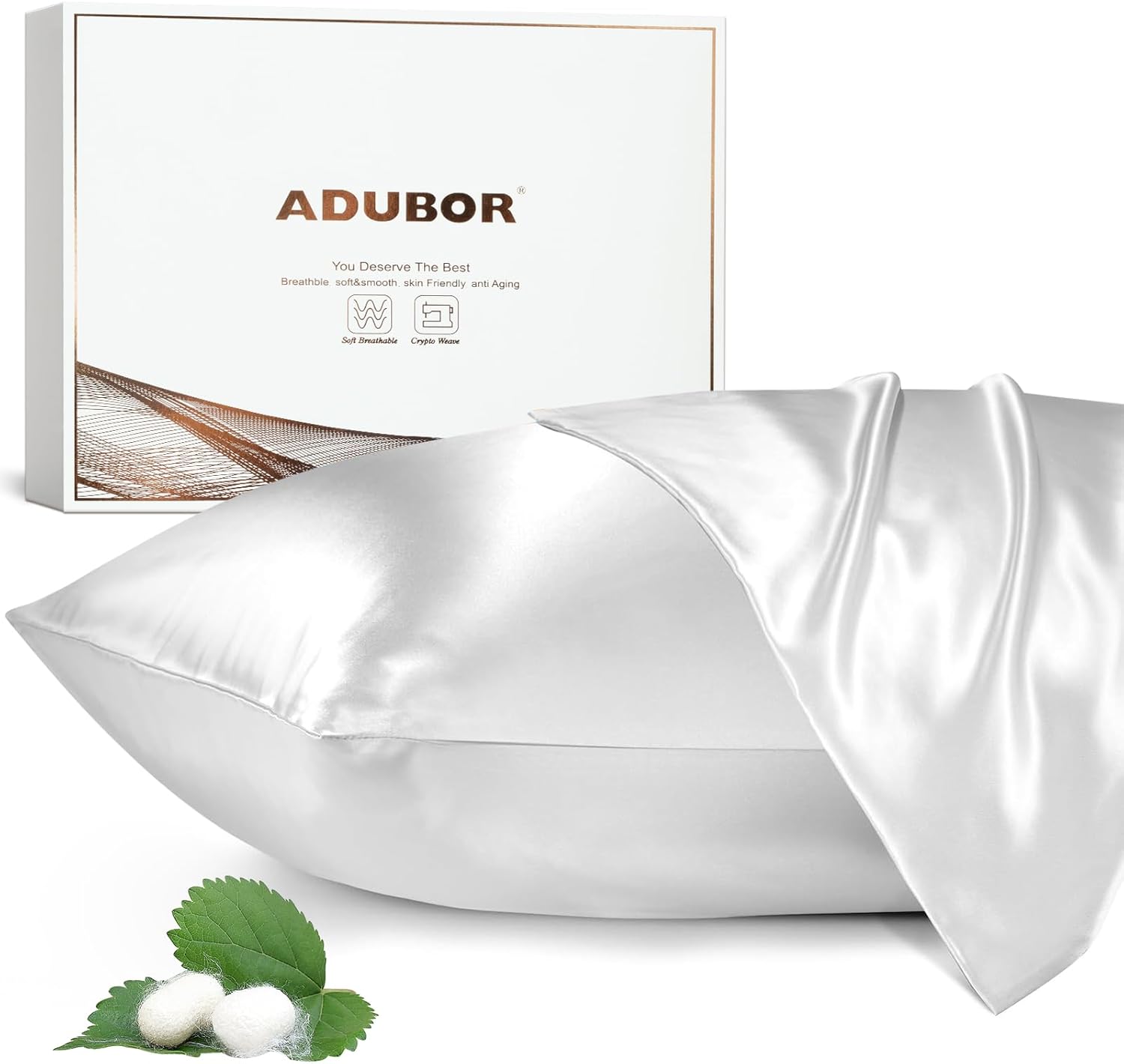 Adubor Silk Pillowcase 2 Pack for Hair and Skin Benefits