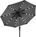 Solar 10ft LED Patio Umbrella - Lighted, Tilt & UV-Resistant