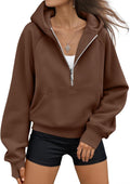 AUTOMET Womens Half Zip Hoodie - Soft Fleece Cropped Sweatshirt 2025