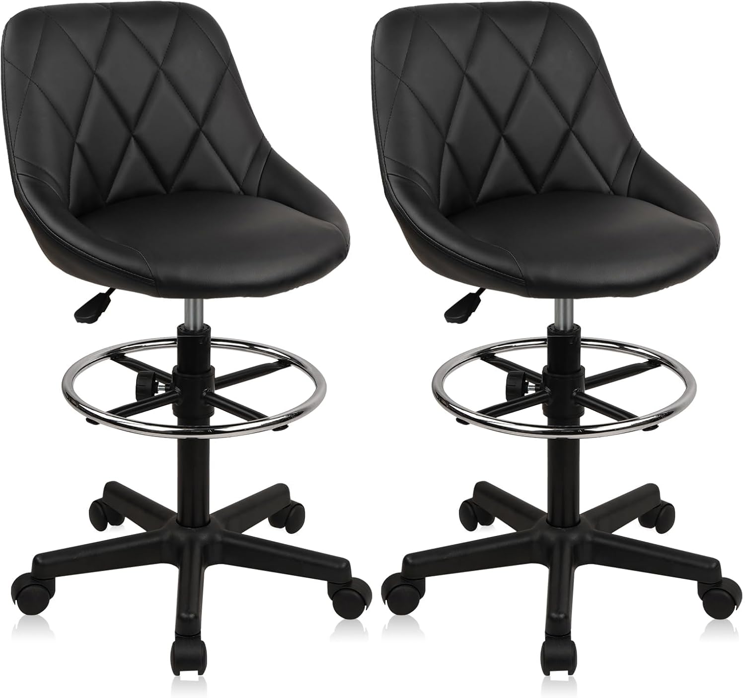 Ergonomic Drafting Chair with Back and Adjustable Height Features