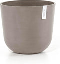 Ecopots Oslo Durable Modern Round Planter, Taupe 14in - Recycled