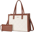 MOSISO Laptop Tote Bag 15.6 in PU Leather - Quilted Work Briefcase