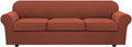 4 Piece Stretch Sofa Covers for Large 3 Cushion Couch - Rust