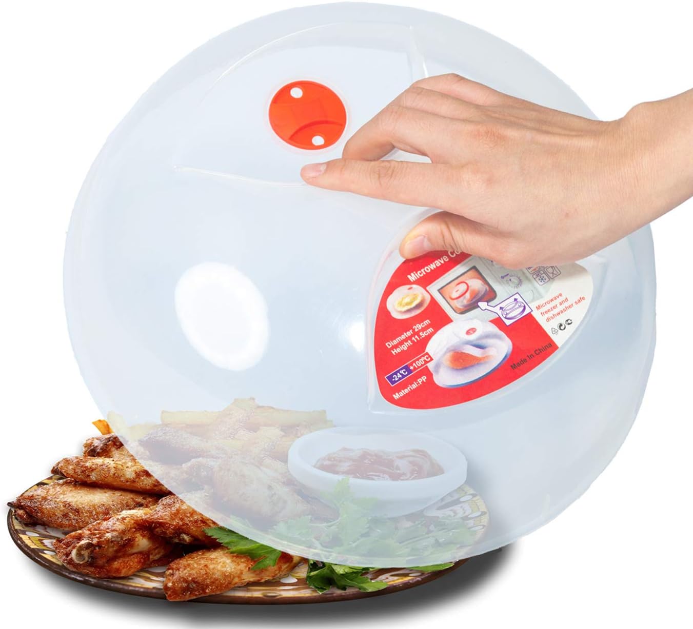 Large Easy-Grip Microwave Food Cover - BPA Free