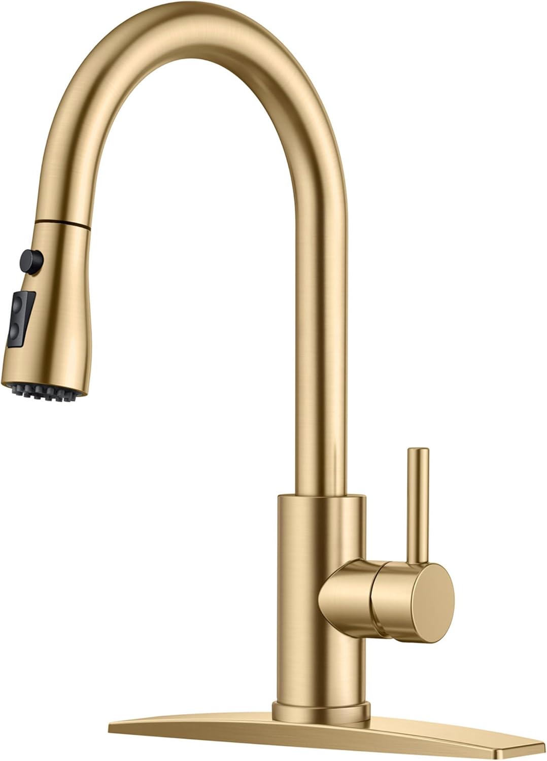 FORIOUS Gold Kitchen Faucet with Pull Down Sprayer for Home