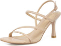 Women Strappy High Heels Kitten Heels Square Open Toe Slingback