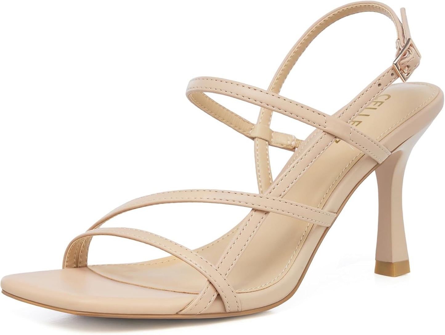 Women Strappy High Heels: Elegant Square Open Toe Sandals