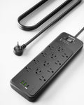 Surge Protector Power Strip 20FT (4080J) - 12 Outlets, USB-C 20W PD