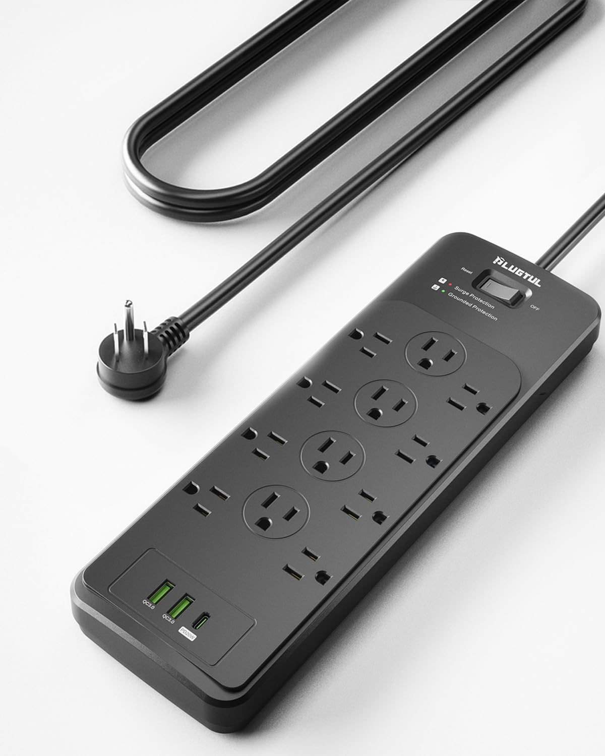 12-Outlet Surge Protector Power Strip - Ultimate Plug Space