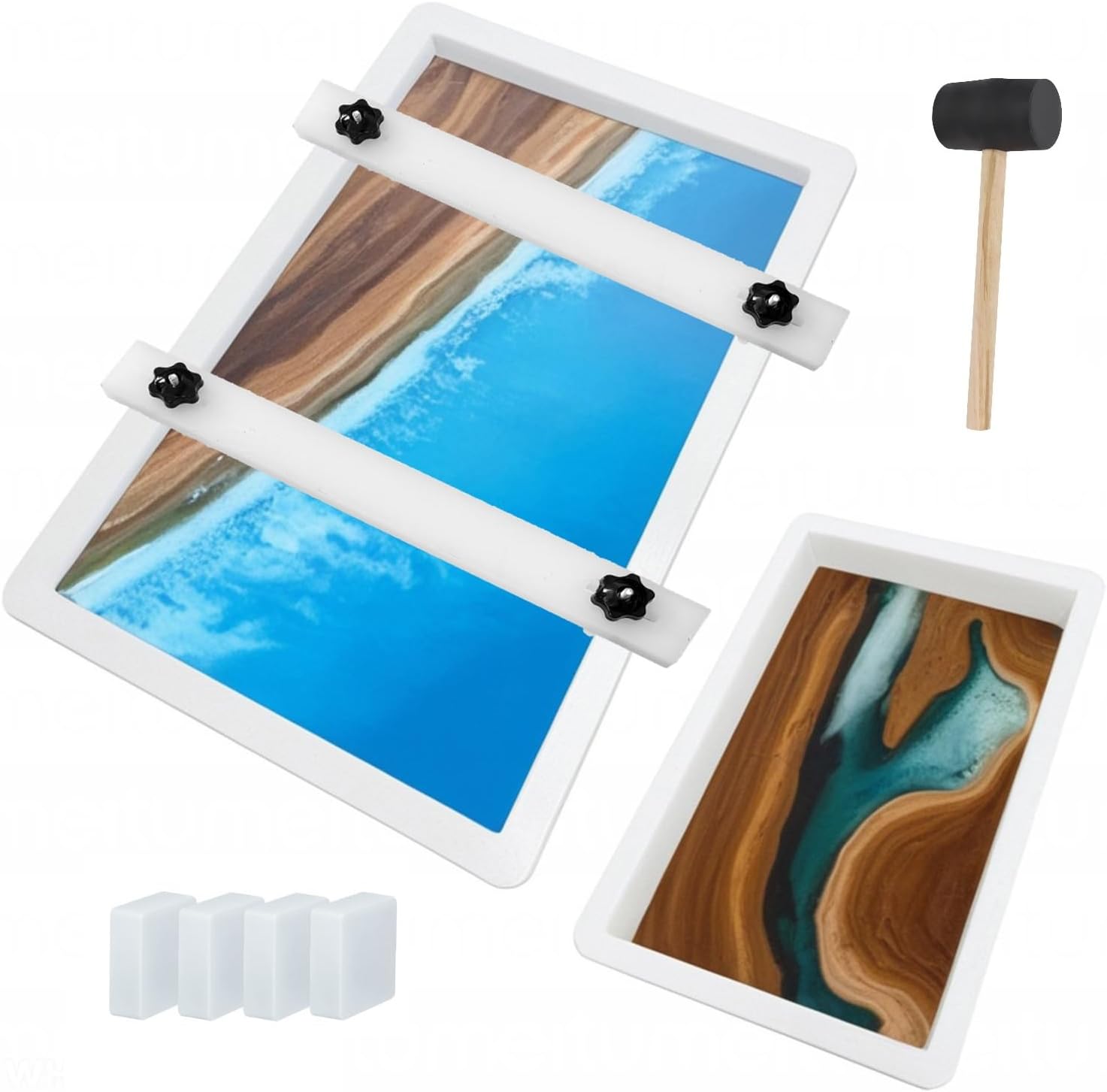 2Pcs Extra Large Reusable Epoxy Resin Table Mold for Crafts