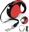 Retractable Dog Leash with Chew Proof Cable and LED Flashlight - 16ft