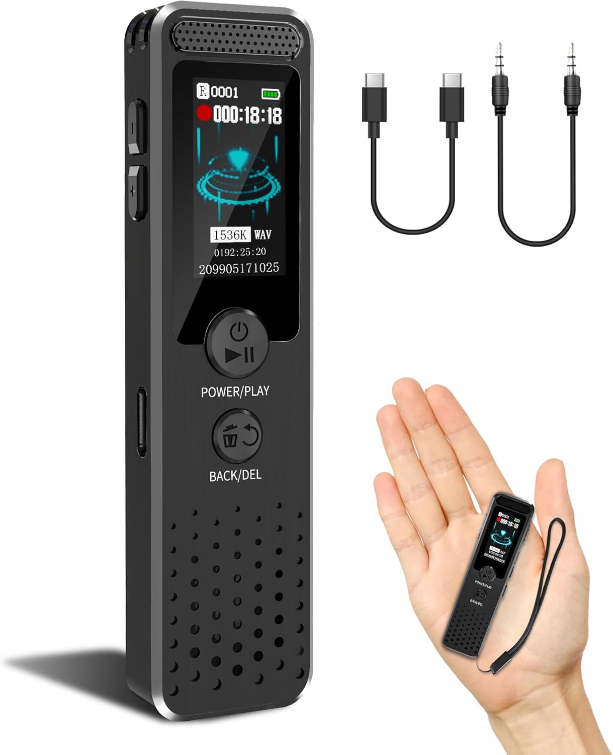 128GB Mini Voice Recorder with Noise Reduction and High Quality