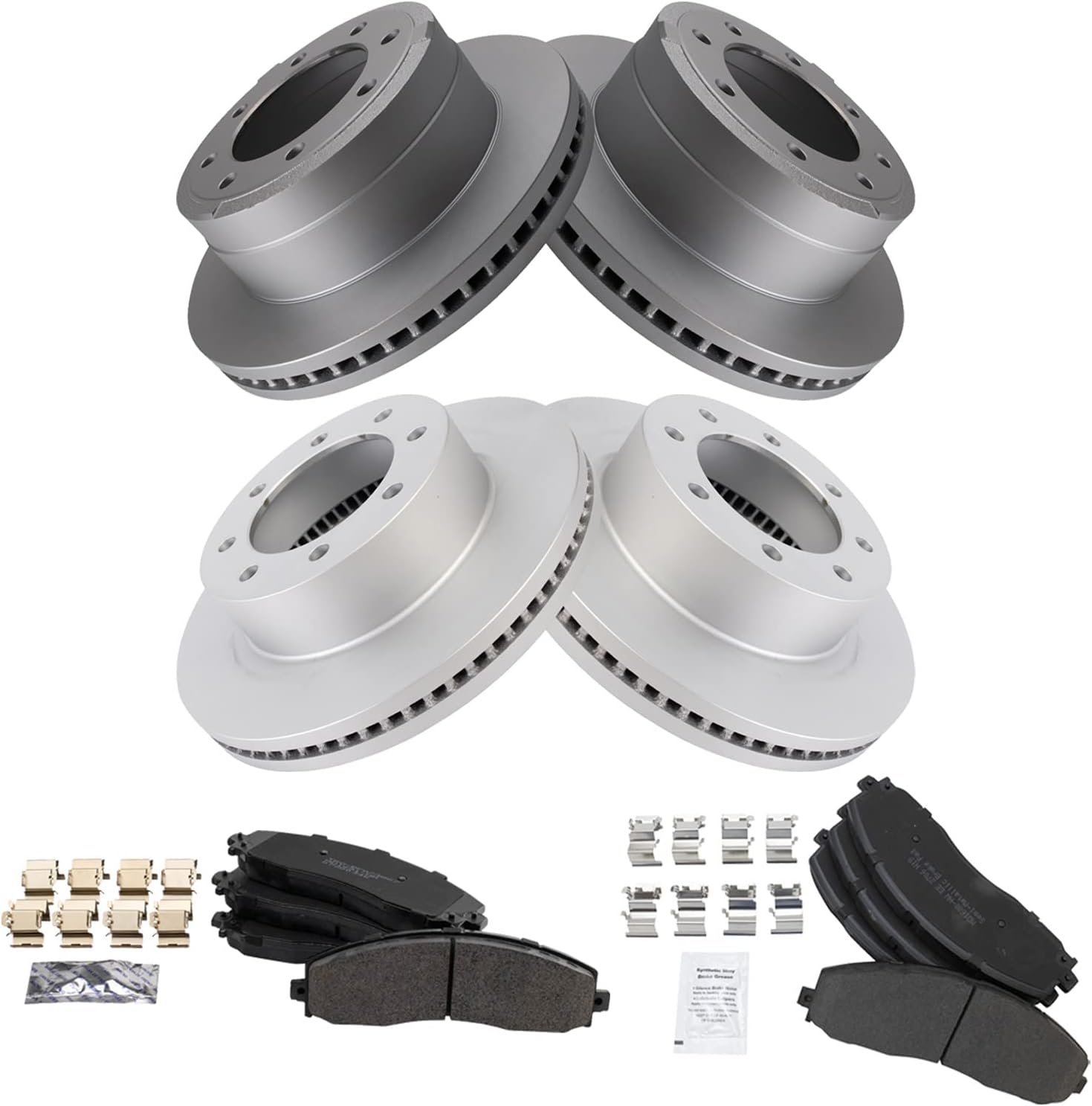 TRQ Front and Rear Brake Pad & Rotor Kit for Ford F-250 F-350