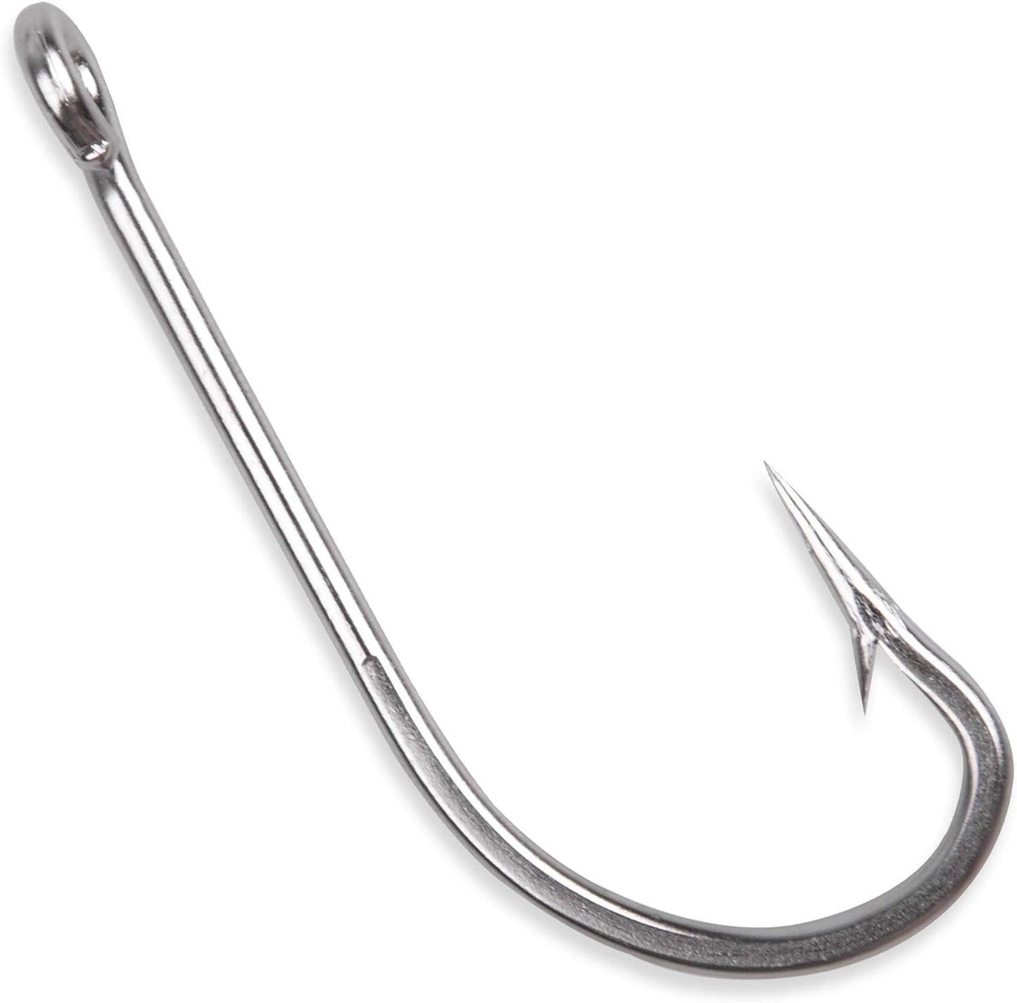 50pcs Stainless Steel Saltwater Fishing Hooks, Extra Strong 1/0-10/0 Sizes