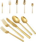 Gold Flatware 65-Piece Serving Set for 12 - Mirror Polished