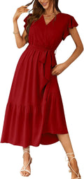 PRETTYGARDEN Floral Boho Maxi Wrap Dress - Flowy Summer Style