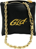 Gold-Plated Rope Chain 24in - Snatch-Proof Clasp, Travel Pouch