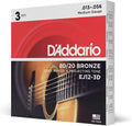 D'Addario EJ12-3D 80/20 Bronze 13-56 Medium 3-Pack - Bold, Projecting
