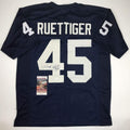 Autographed Rudy Ruettiger Notre Dame Blue Jersey - Signed XL