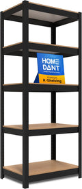 House Black 5 Tier 24.4 in Laminated Metal Shelving Unit - Adjustable