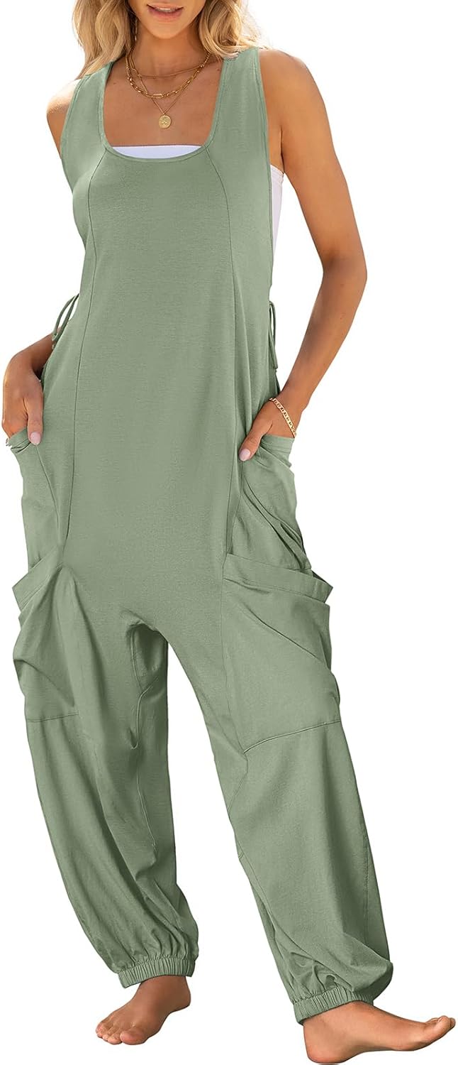 Trendy Summer Jumpsuit for Women - Casual Loose Overalls