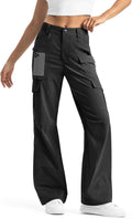Women's Cargo Hiking Pants High-Waisted Wide Leg - Water Resistant