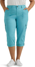 Lee Women's Plus Size Ultra Lux Cargo Capri Pants for All-Day Comfort