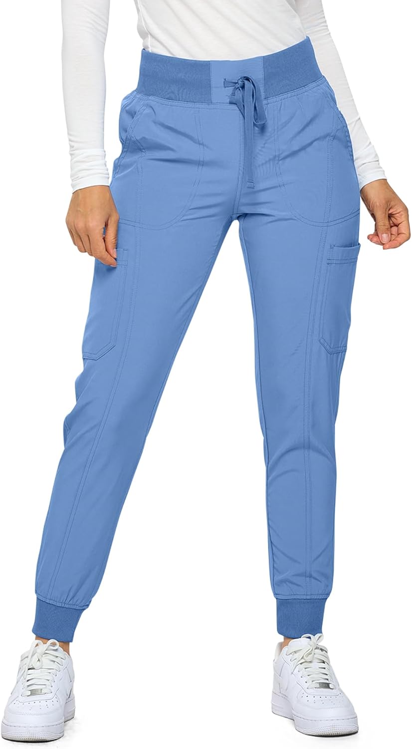 Monarch Uniforms Womens Jogger Scrubs with Ribbed Knit Design