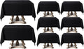 Square Tablecloth 52 x 52 in Black 8 Pack - Durable Polyester
