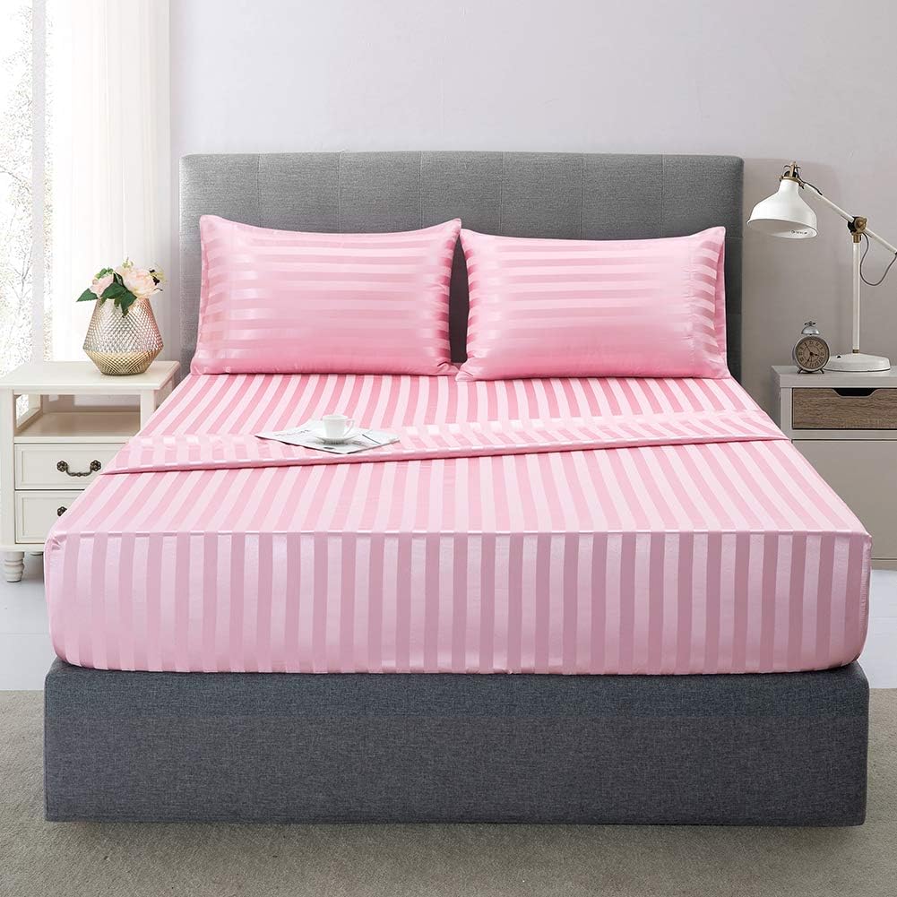 Satin-Silk Sheets Queen Size Bed Set for Luxurious Comfort