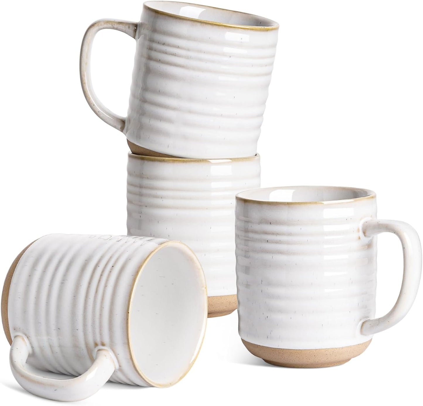 LE TAUCI 15 oz Ceramic Coffee Mugs Set of 4 for Every Occasion