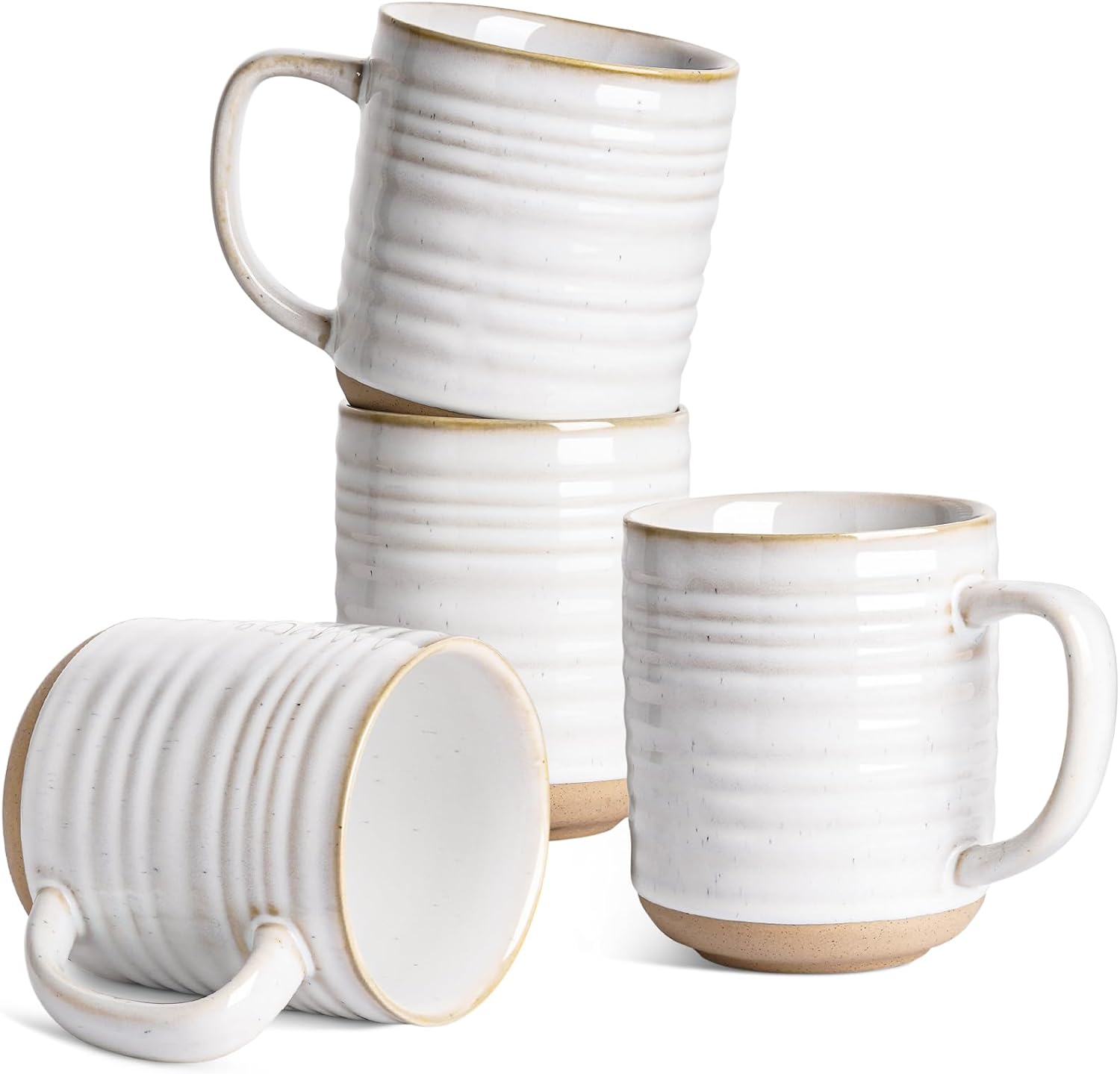 LE TAUCI 15 oz Ceramic Coffee Mugs Set of 4 for Every Occasion