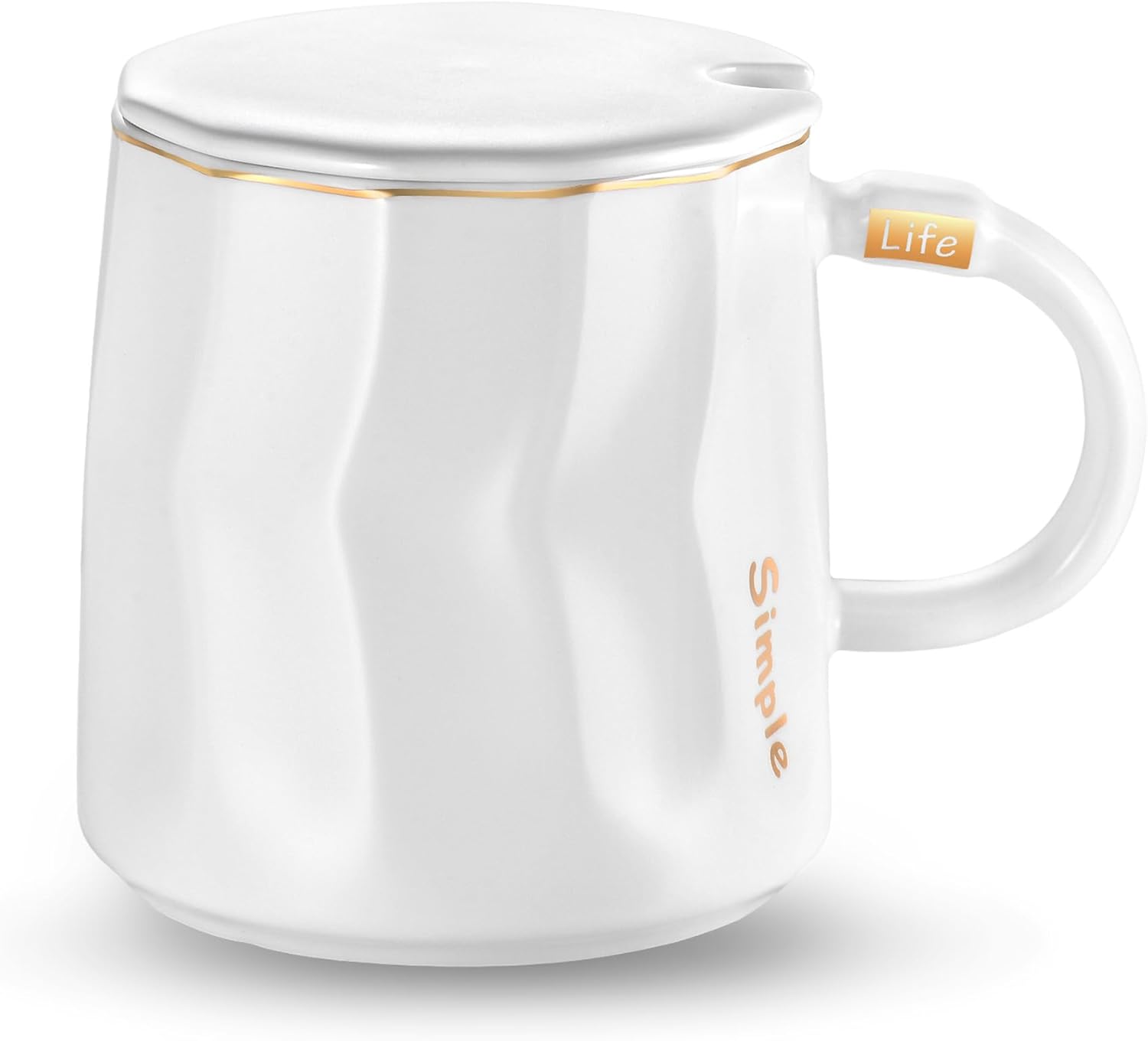 13.5 oz Ceramic Mug with Lid for Cozy Drinks!
