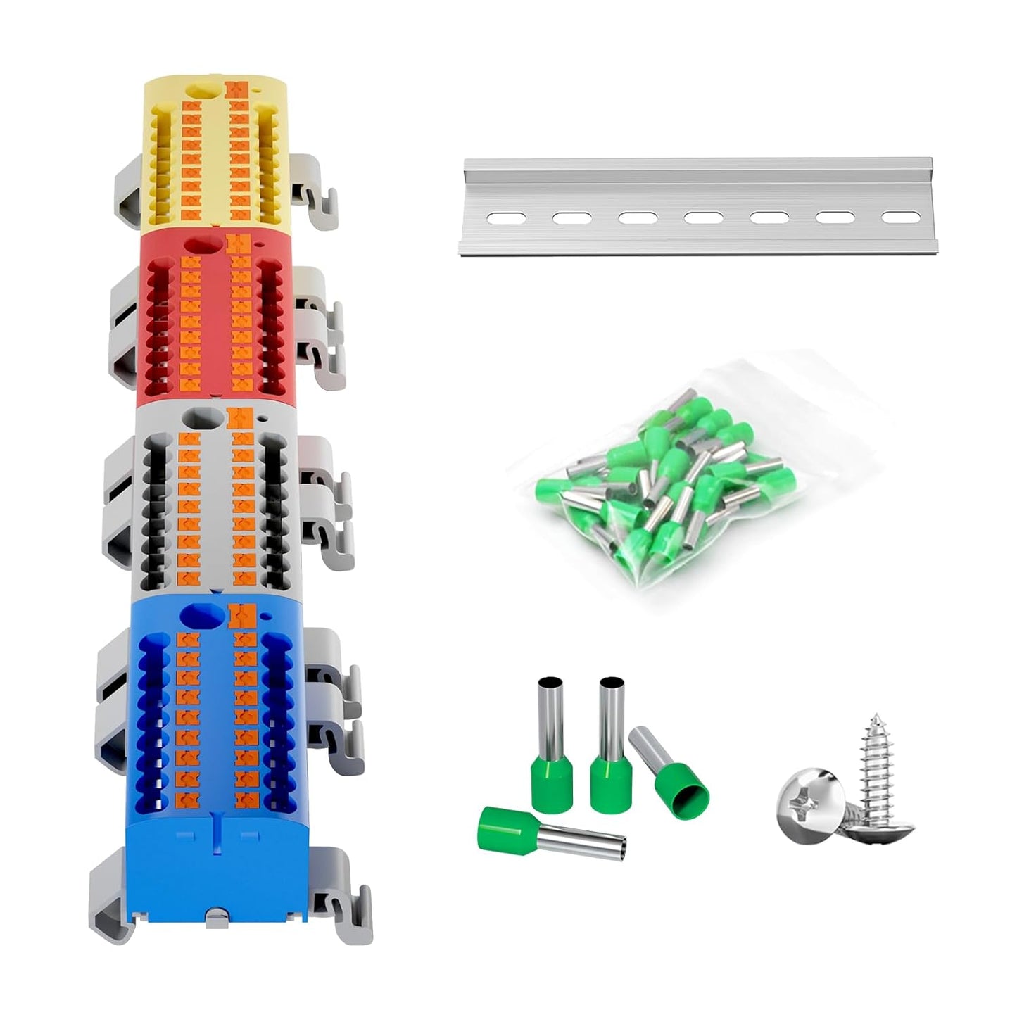 4Pcs KV225G DIN Rail Terminal Blocks for Quick Wiring Solutions