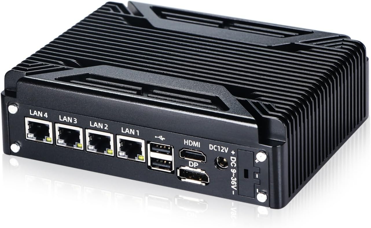 Fanless Firewall Mini PC with Intel N100 and 4X 2.5GbE Ports