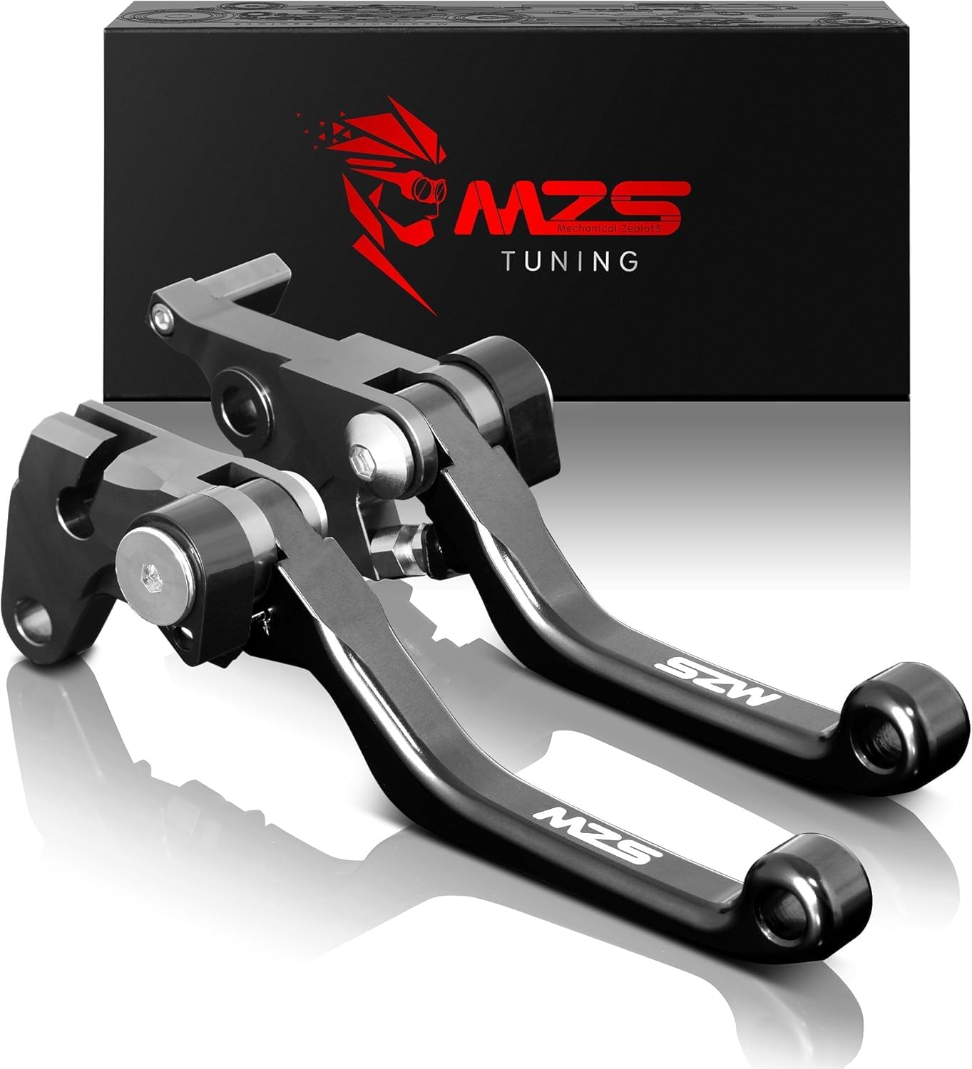 MZS Black Dirt Bike Brake Clutch Levers for YZ Models 2001-2007
