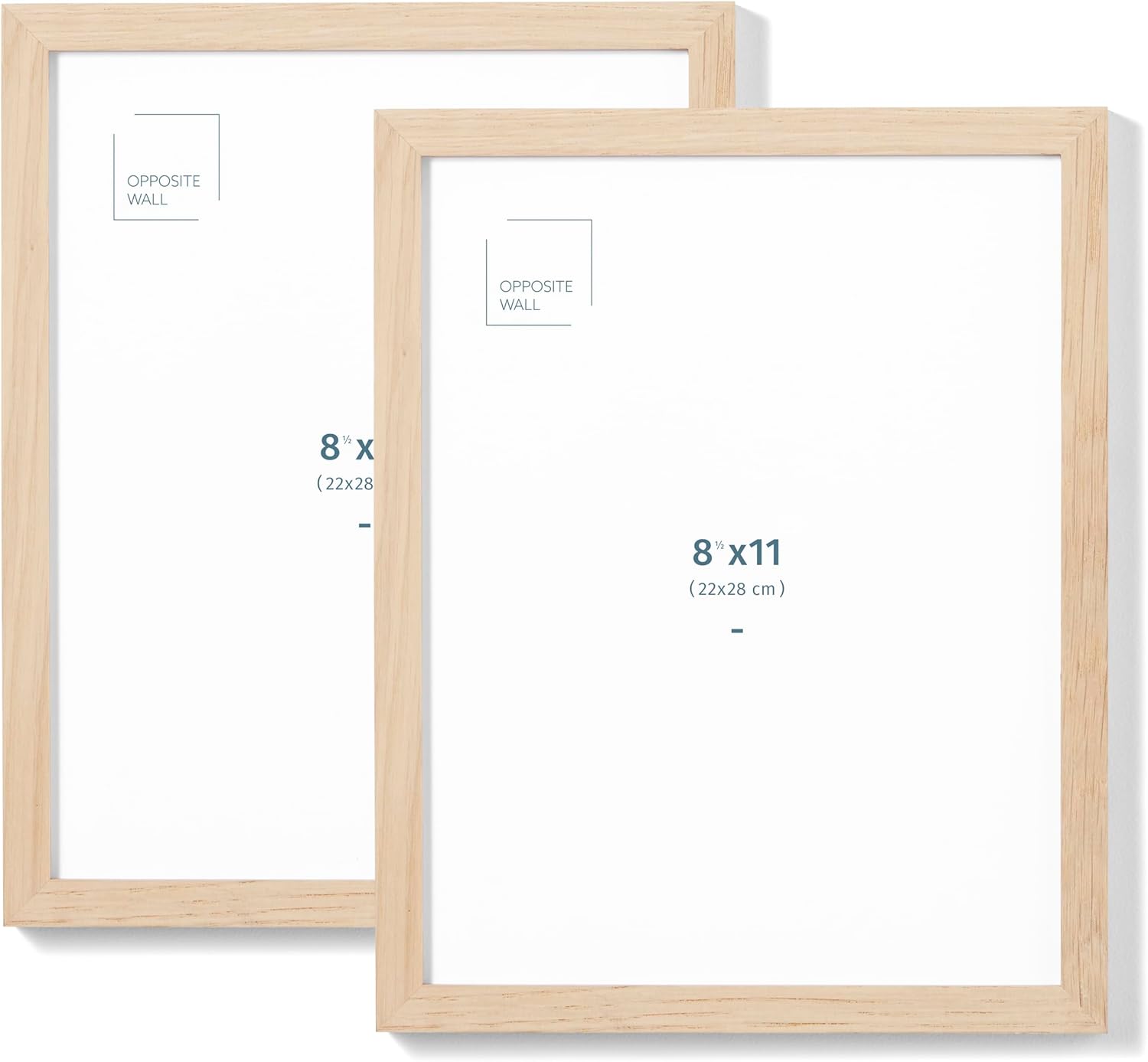 Natural Solid Oak Wood Picture Frames - Set of 2 for Home Decor